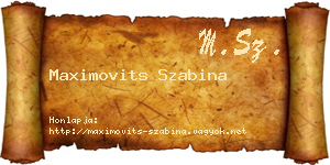 Maximovits Szabina névjegykártya